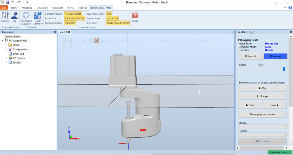 机器人控制MATE附件到ABB RobotStudio启用了Scara机器人的PC控制